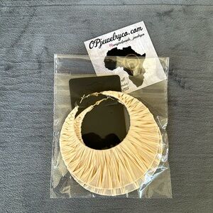 NEW Tribal Cream Hoop Earrings